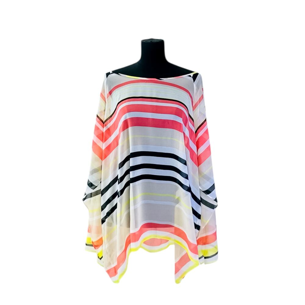 Calvin Klein Plus Size Multicolor Striped Swim Kaftan Cover-Up 3X - Picture 2 of 10